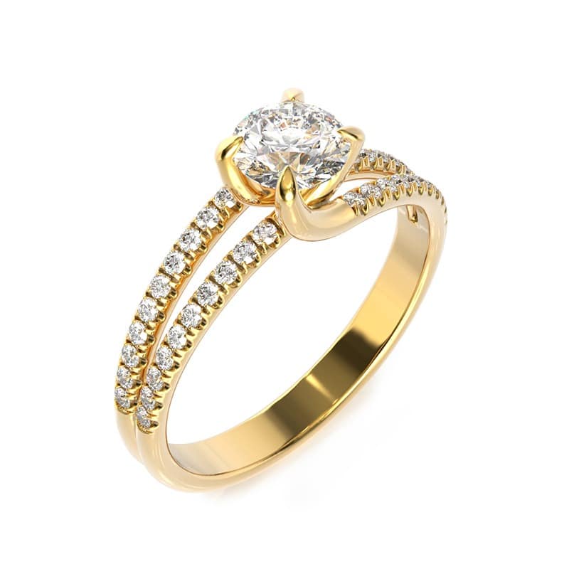 טבעת אירוסין טוויסט משבוצת יהלומים