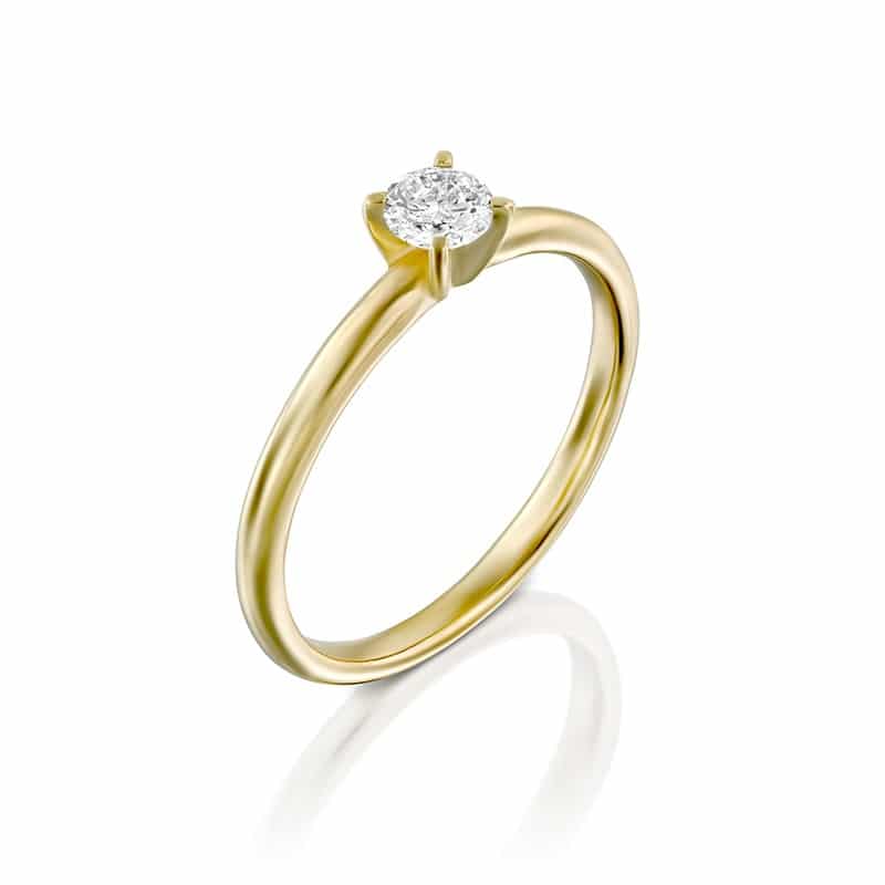 טבעת אירוסין זהב צהוב עד 2000 שקל