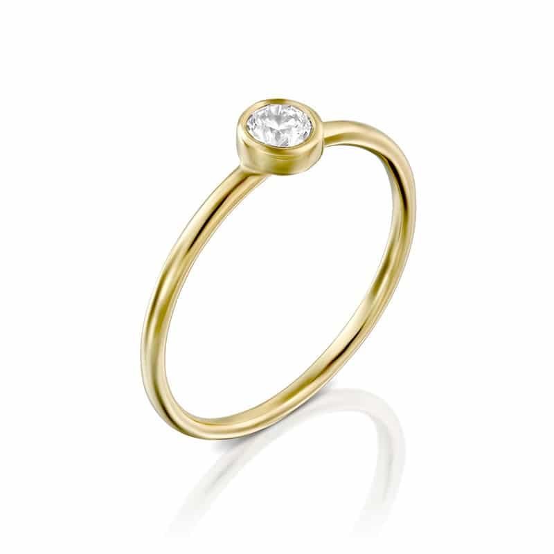 טבעת אירוסין פשוטה וקלאסית זהב צהוב