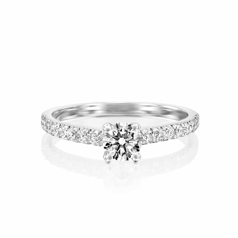 טבעת אירוסין קלאסית זהב לבן