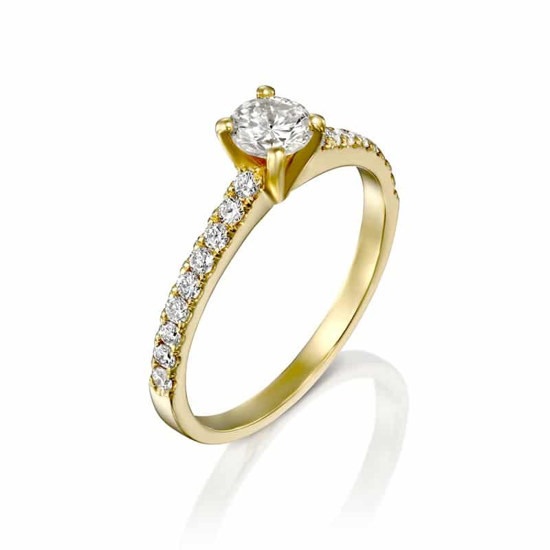 טבעת יהלומים זהב צהוב