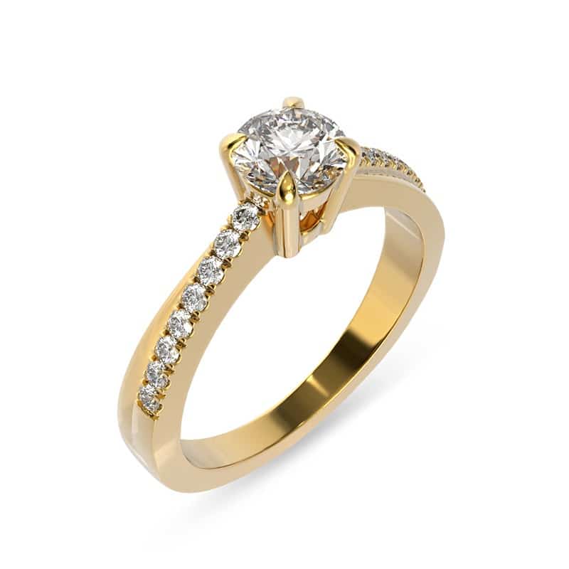 טבעת אירוסין סגנון טוויסט זהב צהוב