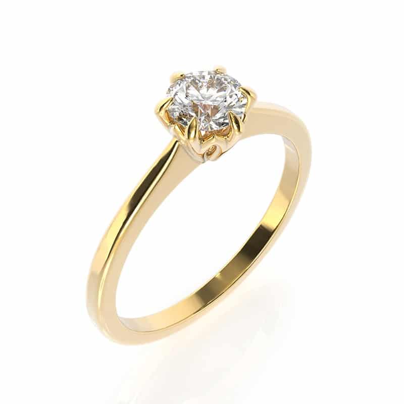 טבעת אירוסין סוליטיר זהב צהוב