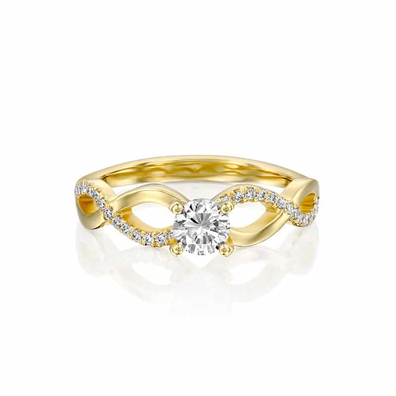 טבעת אירוסין טוויסט זהב צהוב