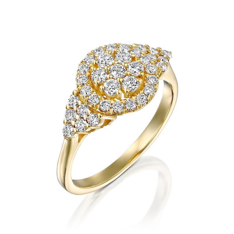 טבעת אירוסין HALO זהב צהוב