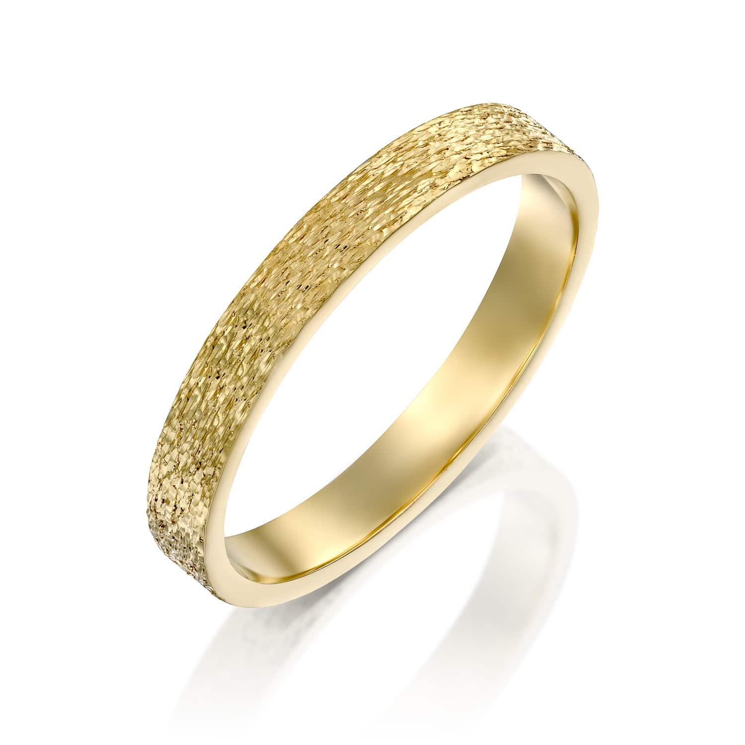 טבעת נישואין לגבר רמון זהב צהוב
