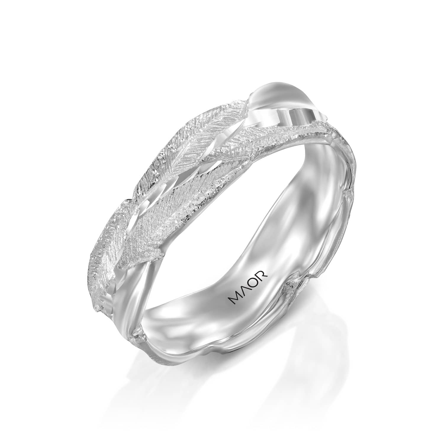 טבעת נישואין אנאל זהב לבן