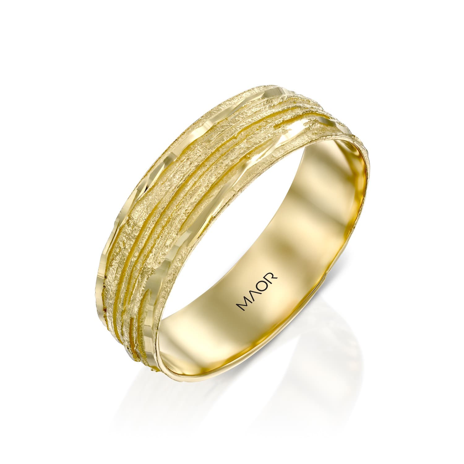 טבעת נישואין לינה זהב צהוב