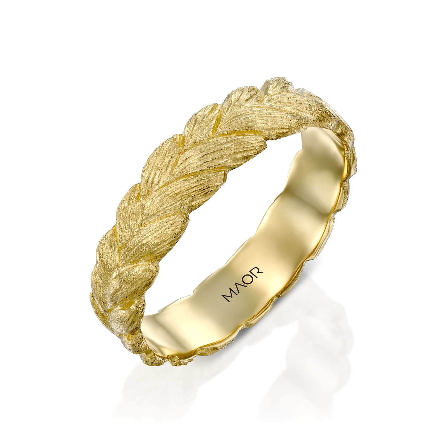 טבעת נישואין אלמוג זהב צהוב