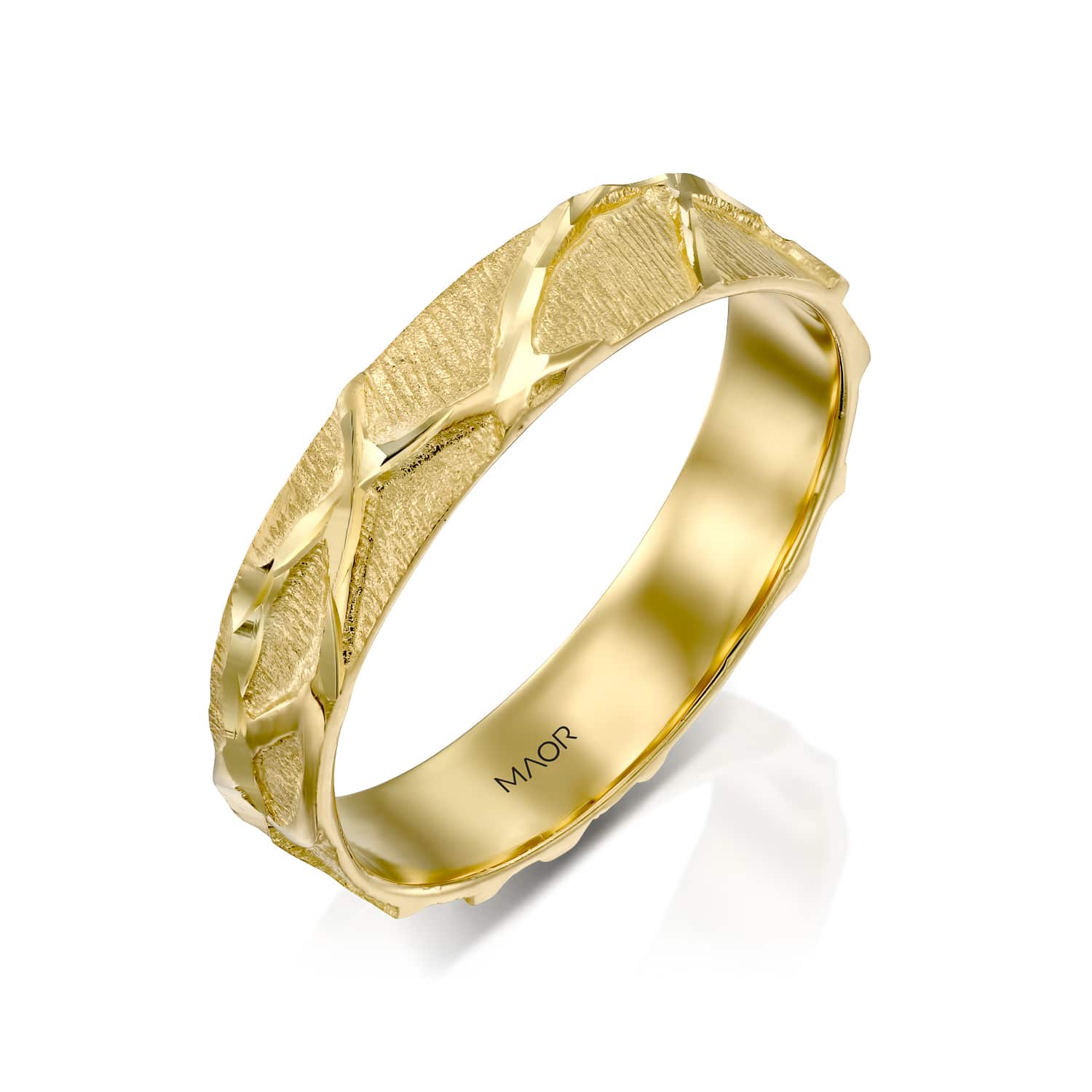 טבעת זהב צהוב לחתונה