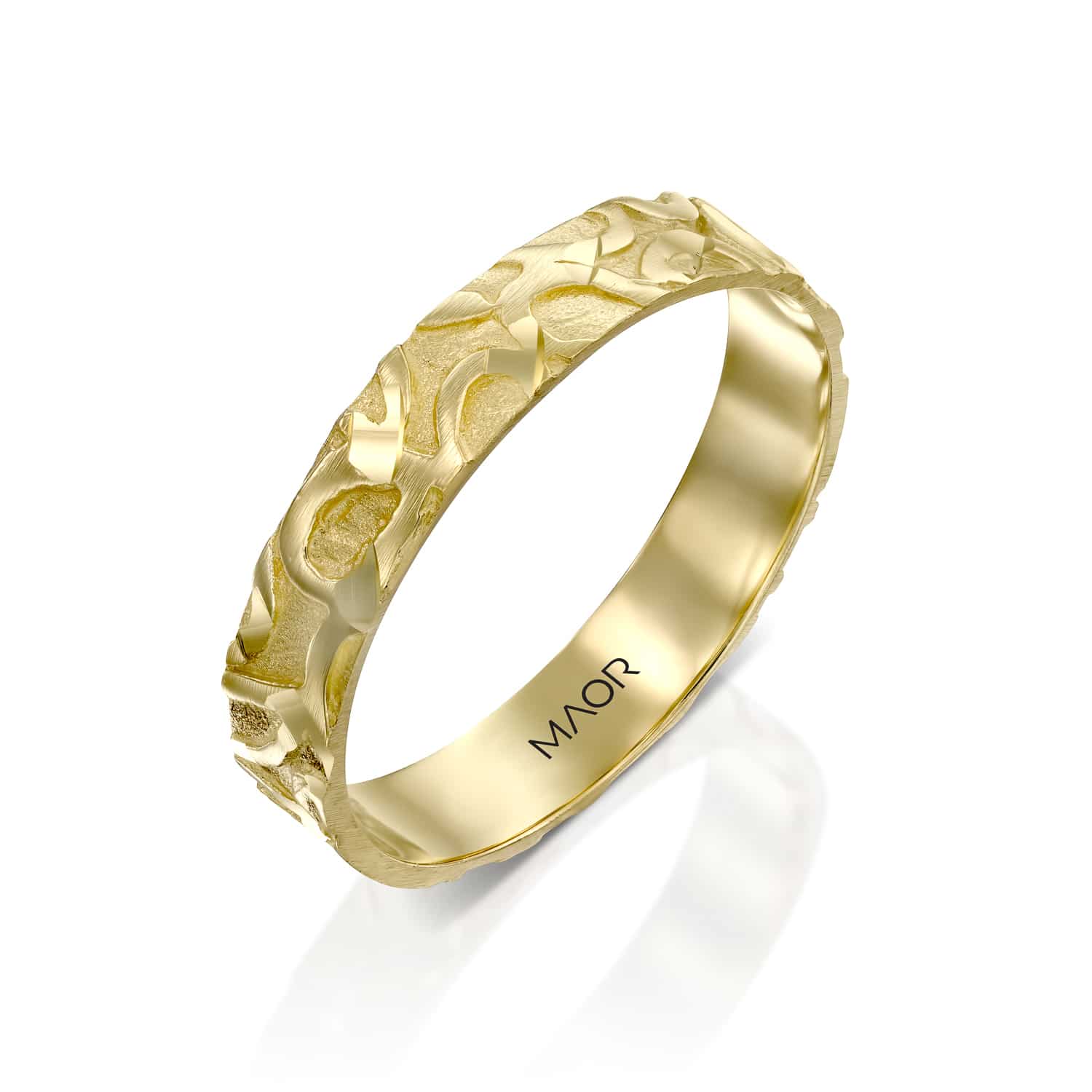 טבעת חריטות זהב צהוב